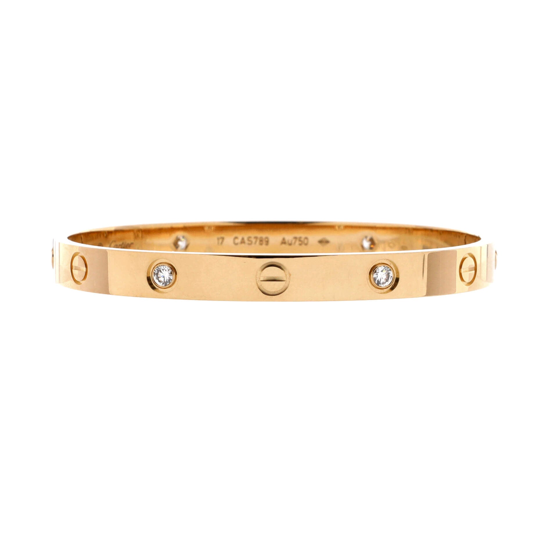 Love 4 Diamond Bracelet 18K Yellow Gold with Diamonds 17