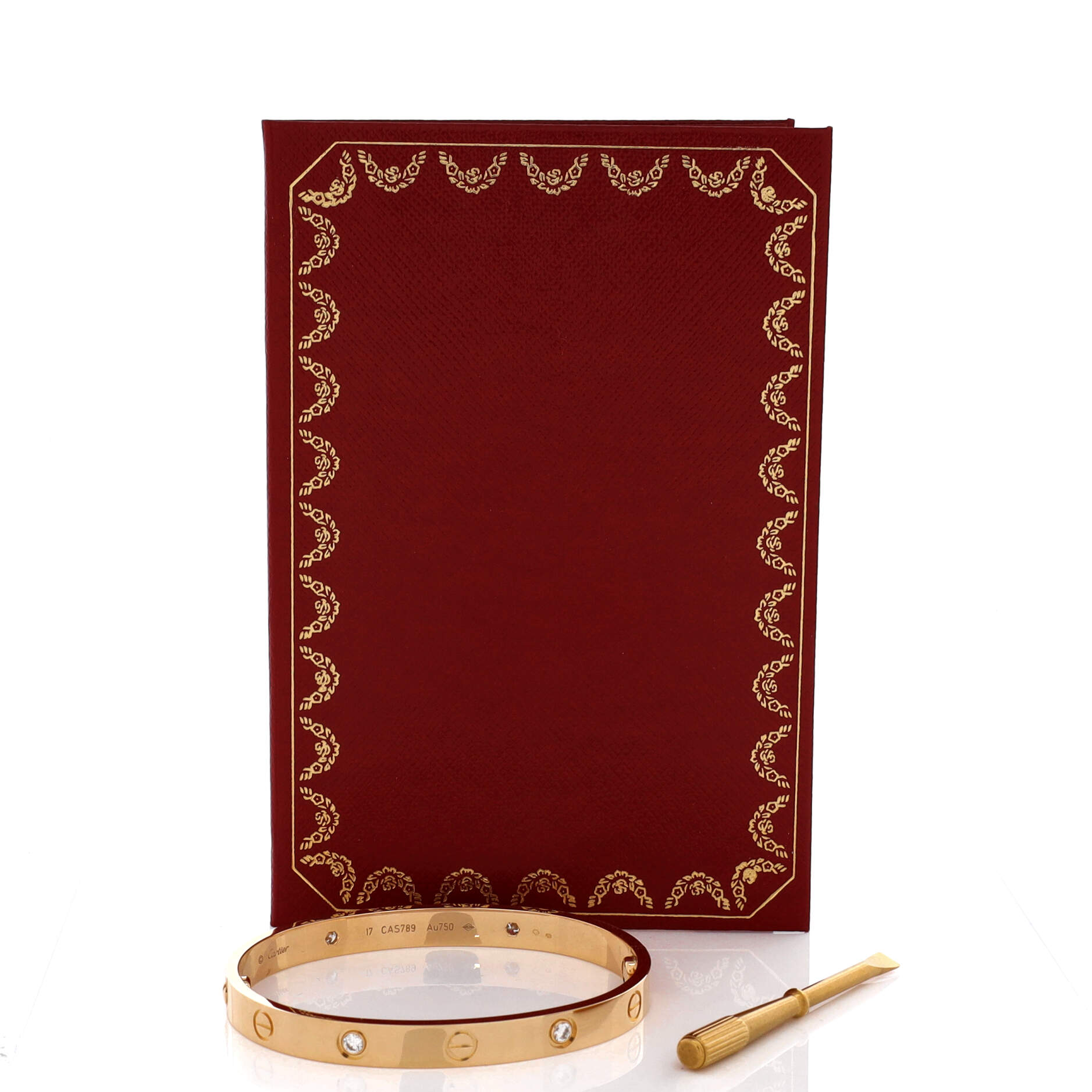 Love 4 Diamond Bracelet 18K Yellow Gold with Diamonds 17