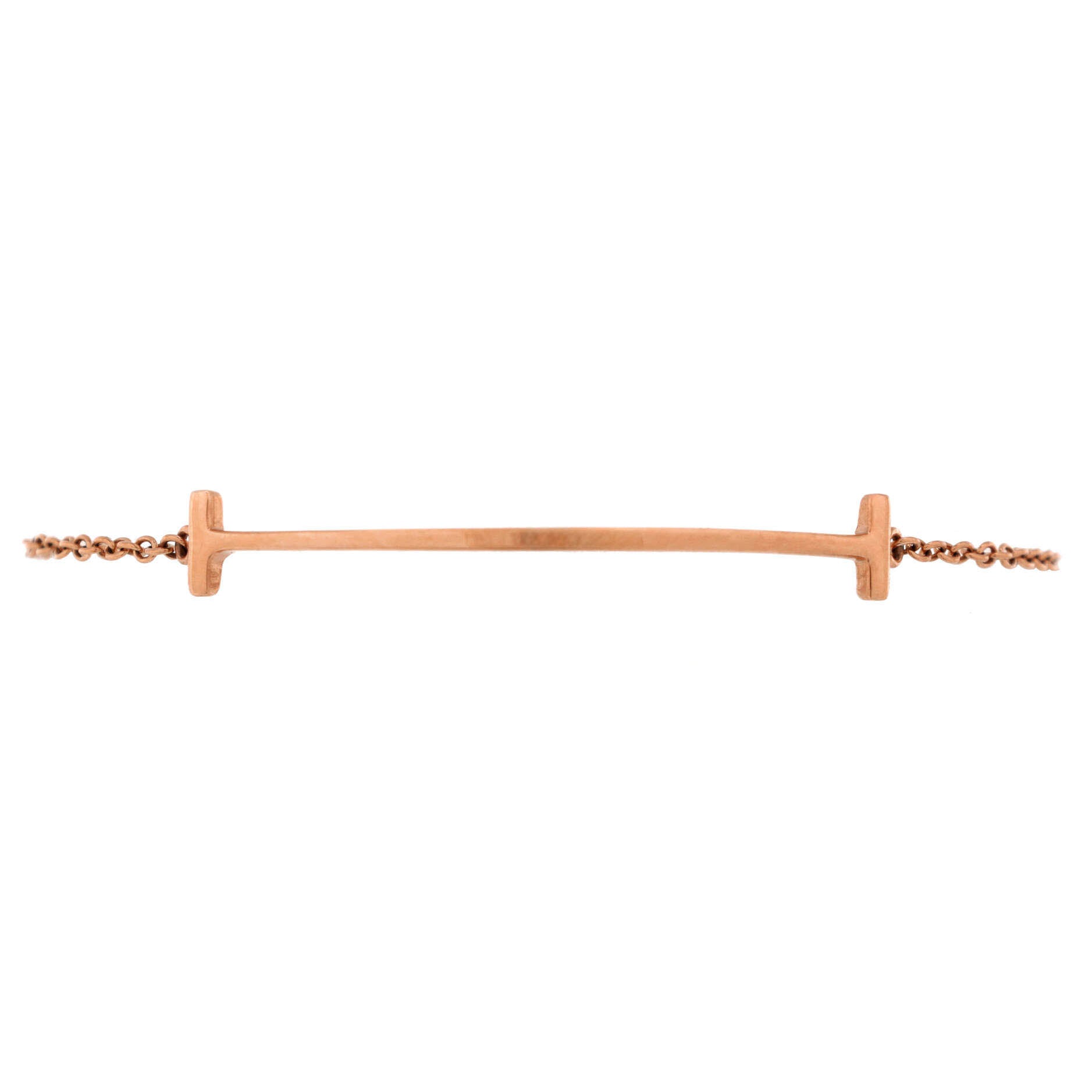 T Smile Chain Bracelet 18K Rose Gold Medium