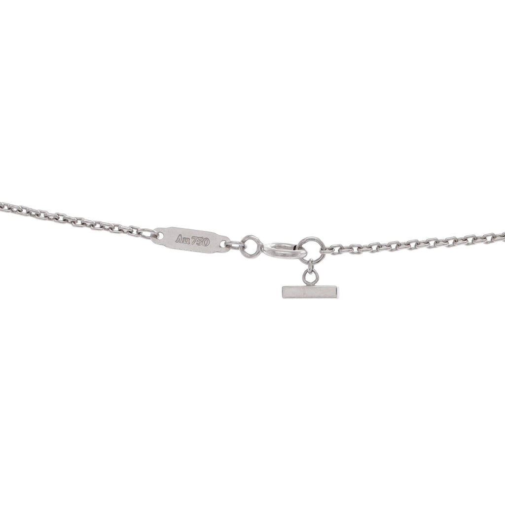 T Smile Pendant Necklace 18K White Gold with Diamonds Medium