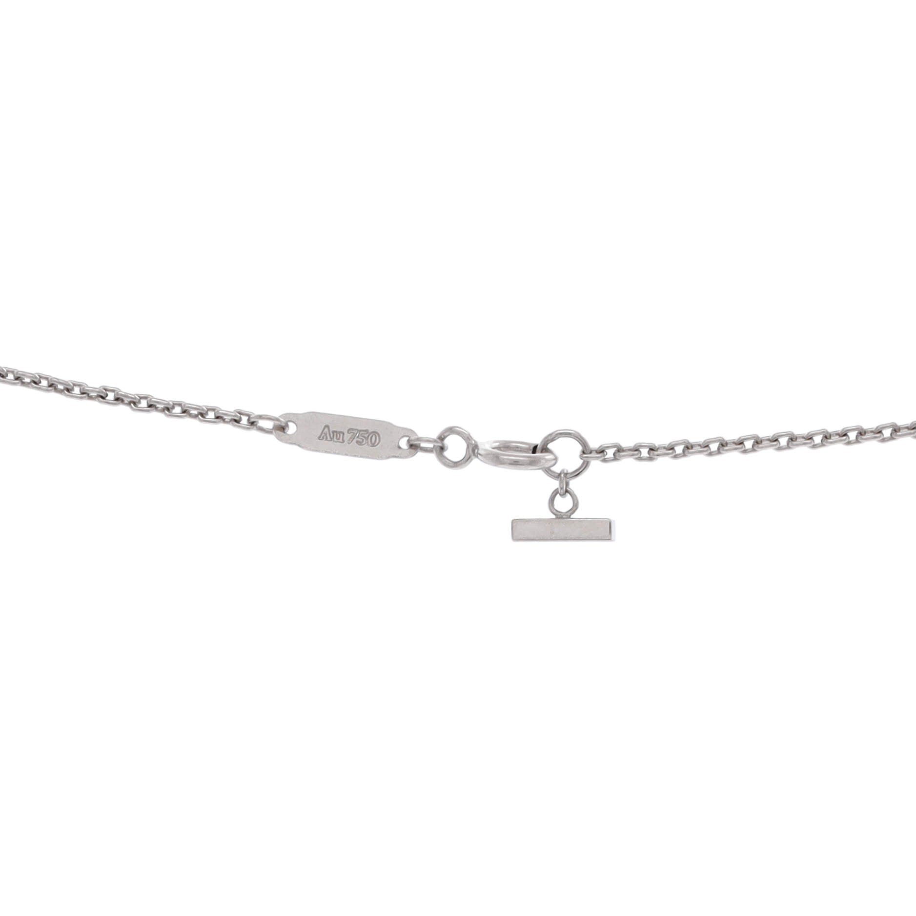 T Smile Pendant Necklace 18K White Gold with Diamonds Medium