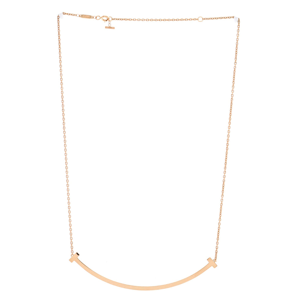 T Smile Pendant Necklace Rose Gold Extra Large