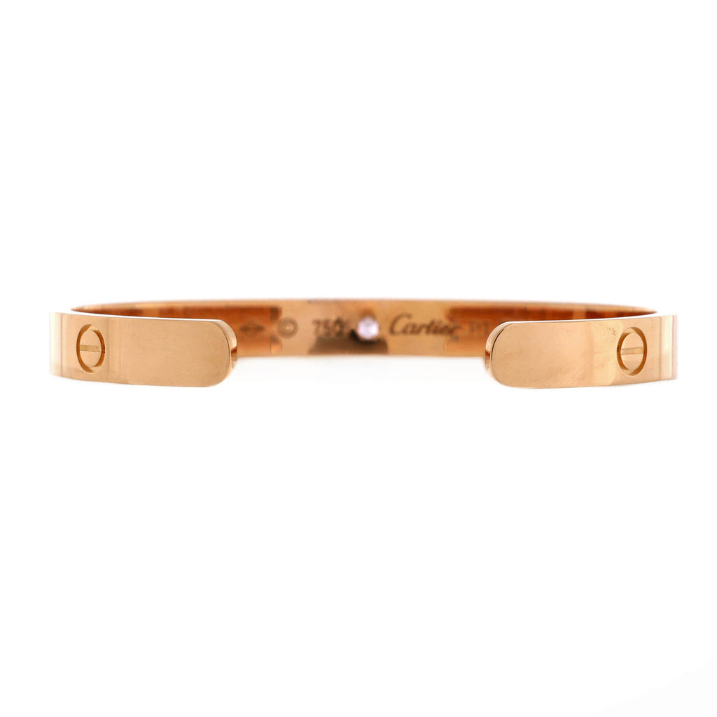 Love Cuff Bracelet 18K Rose Gold with Pink Sapphire