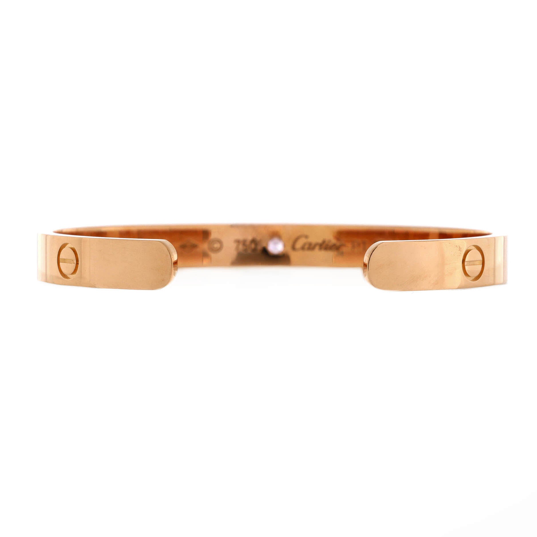 Love Cuff Bracelet 18K Rose Gold with Pink Sapphire