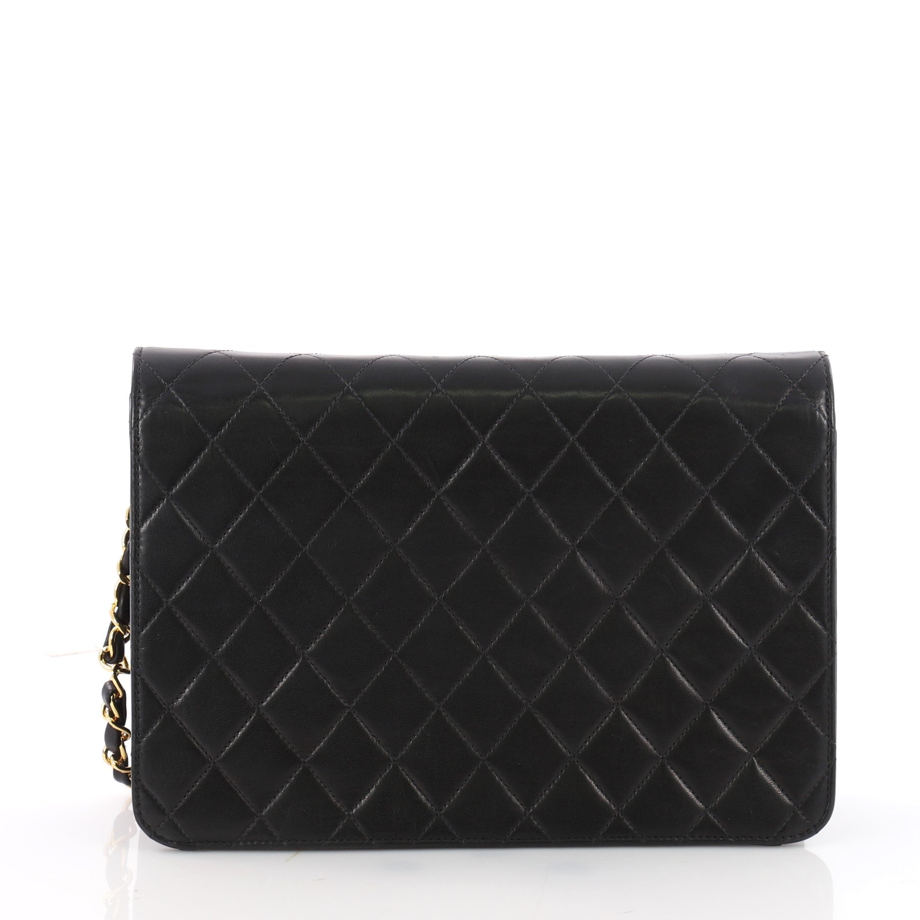 Vintage Clutch with Chain Quilted Leather Medium