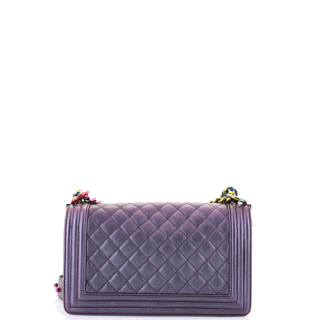 Boy Flap Bag Quilted Iridescent Goatskin Old Medium