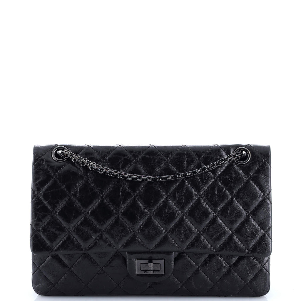 So Black Reissue 2.55 Flap Bag Quilted Glazed Calfskin 226