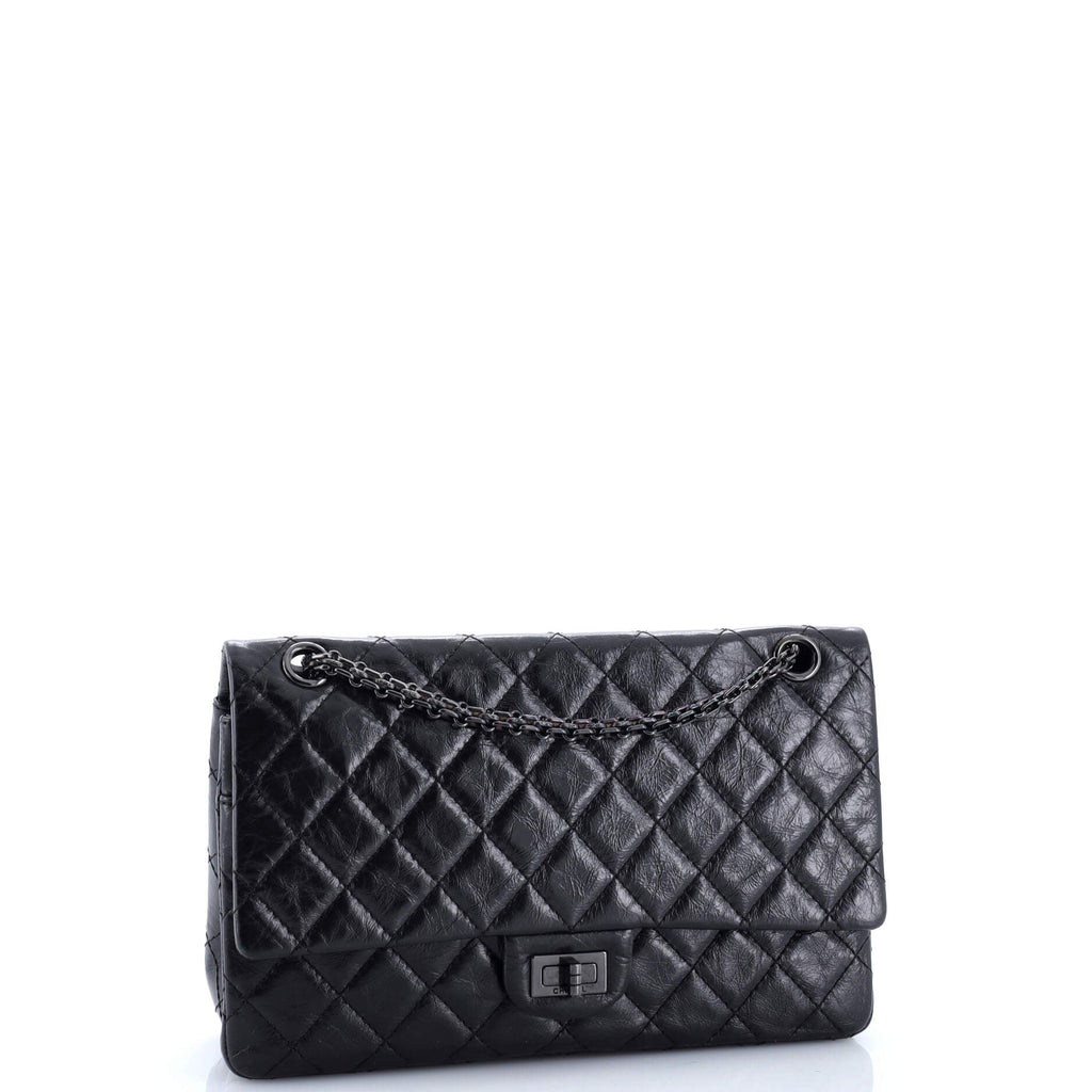 So Black Reissue 2.55 Flap Bag Quilted Glazed Calfskin 226