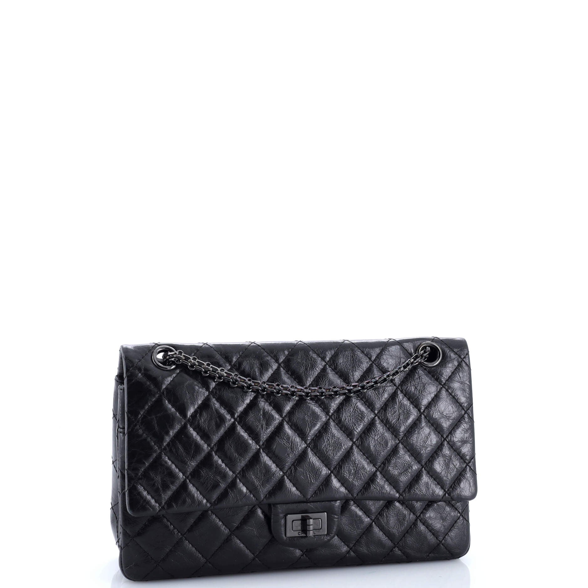 So Black Reissue 2.55 Flap Bag Quilted Glazed Calfskin 226