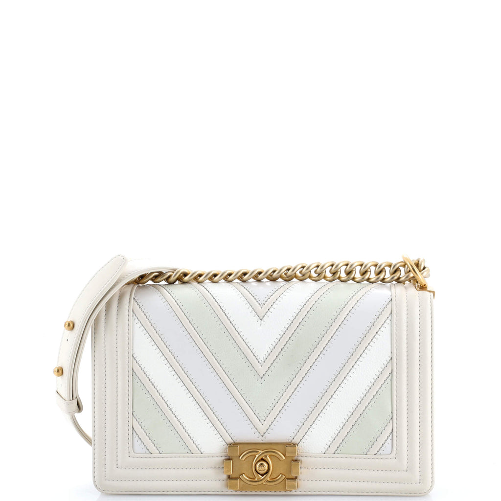 Boy Flap Bag Chevron Caviar and Calfskin Old Medium