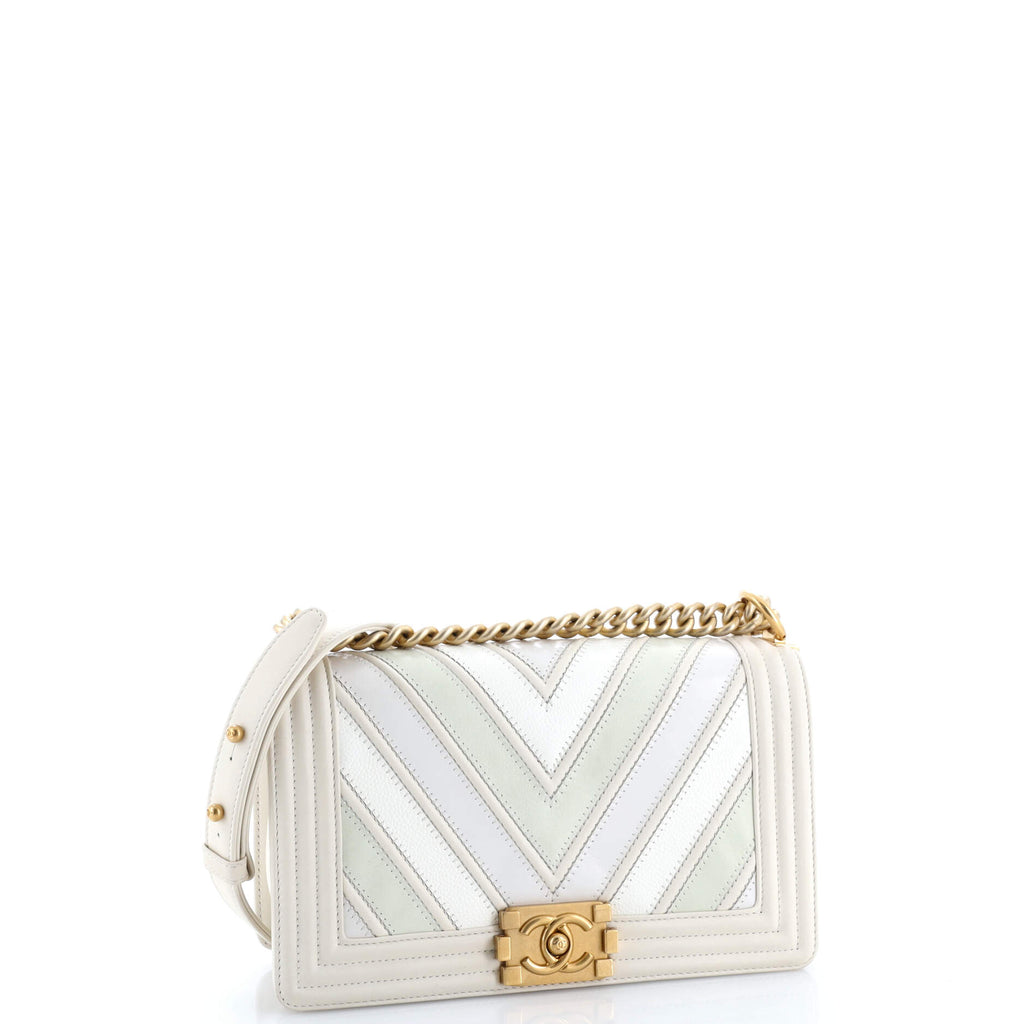 Boy Flap Bag Chevron Caviar and Calfskin Old Medium