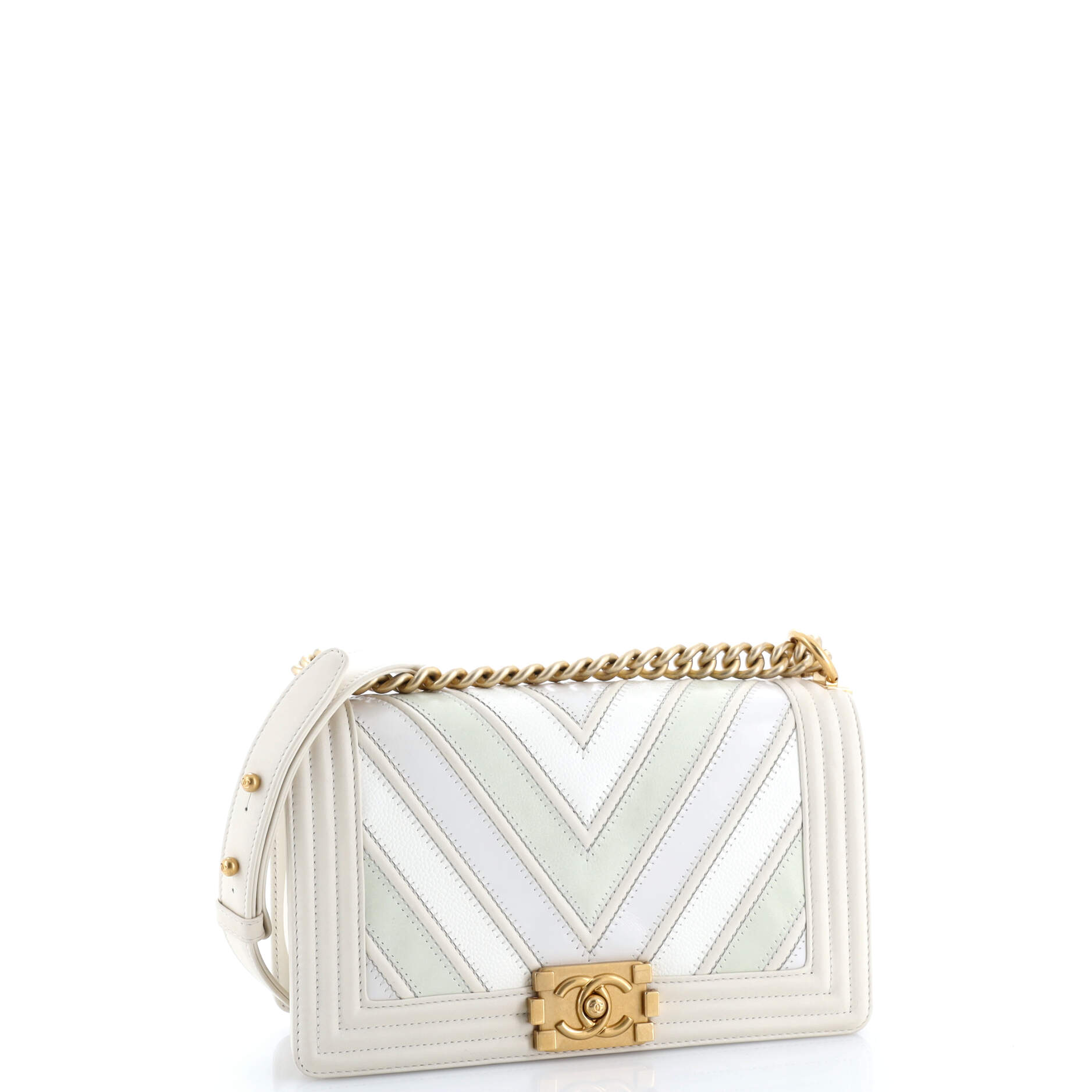 Boy Flap Bag Chevron Caviar and Calfskin Old Medium