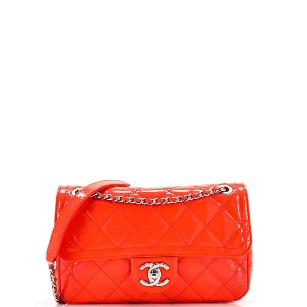 Coco Shine Flap Bag Quilted Patent Small