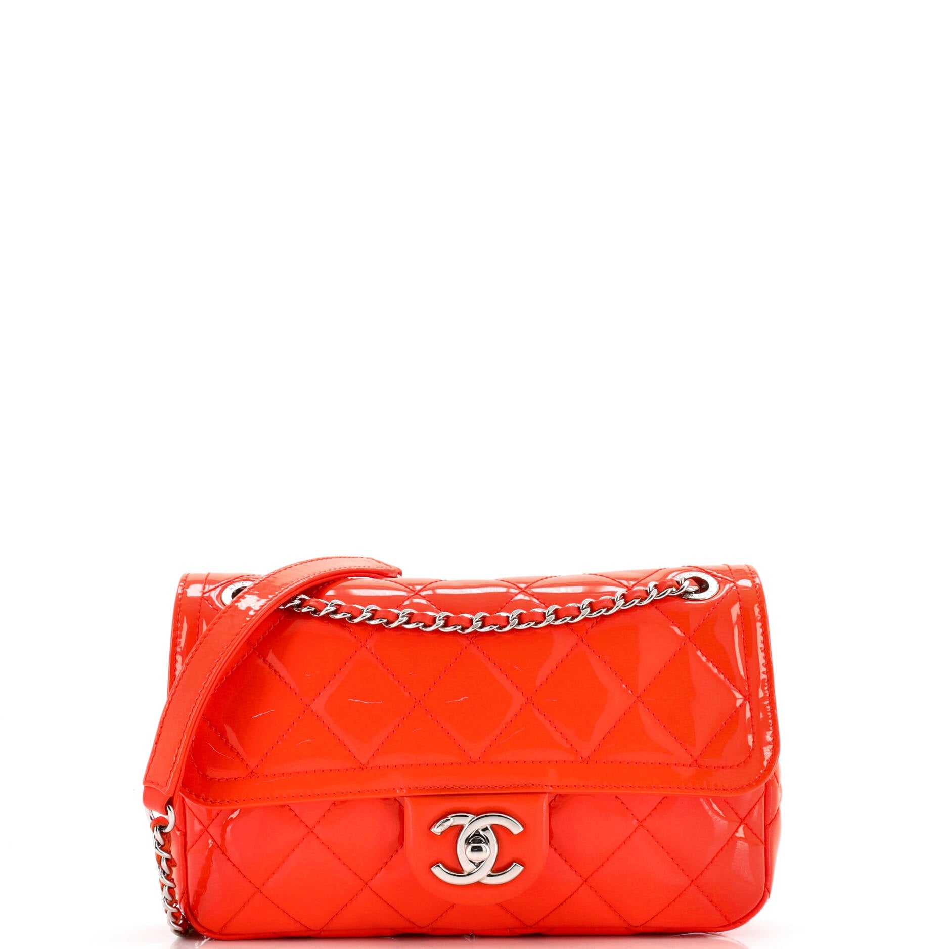 Coco Shine Flap Bag Quilted Patent Small