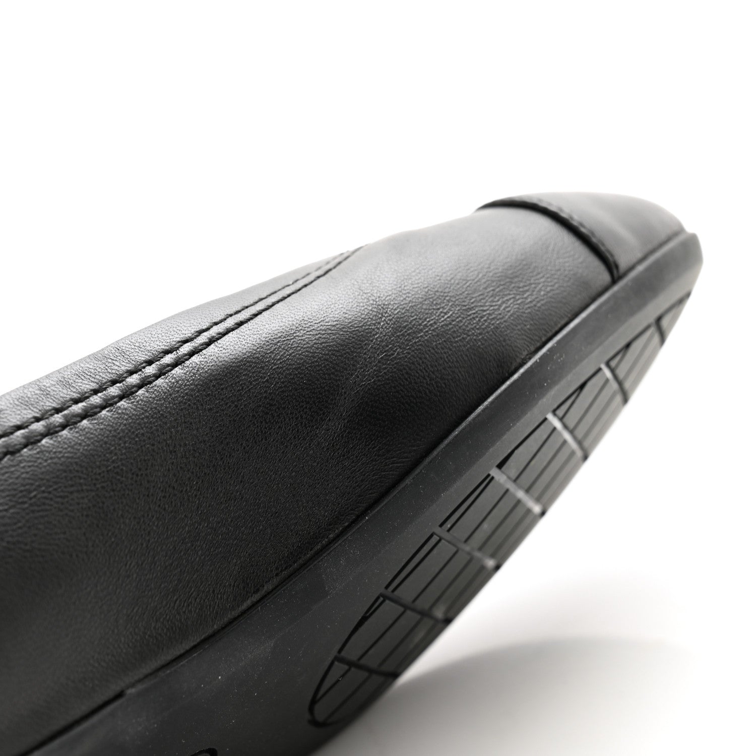 Lambskin Cap Toe CC Uniform Ballerina Flats 39 Black