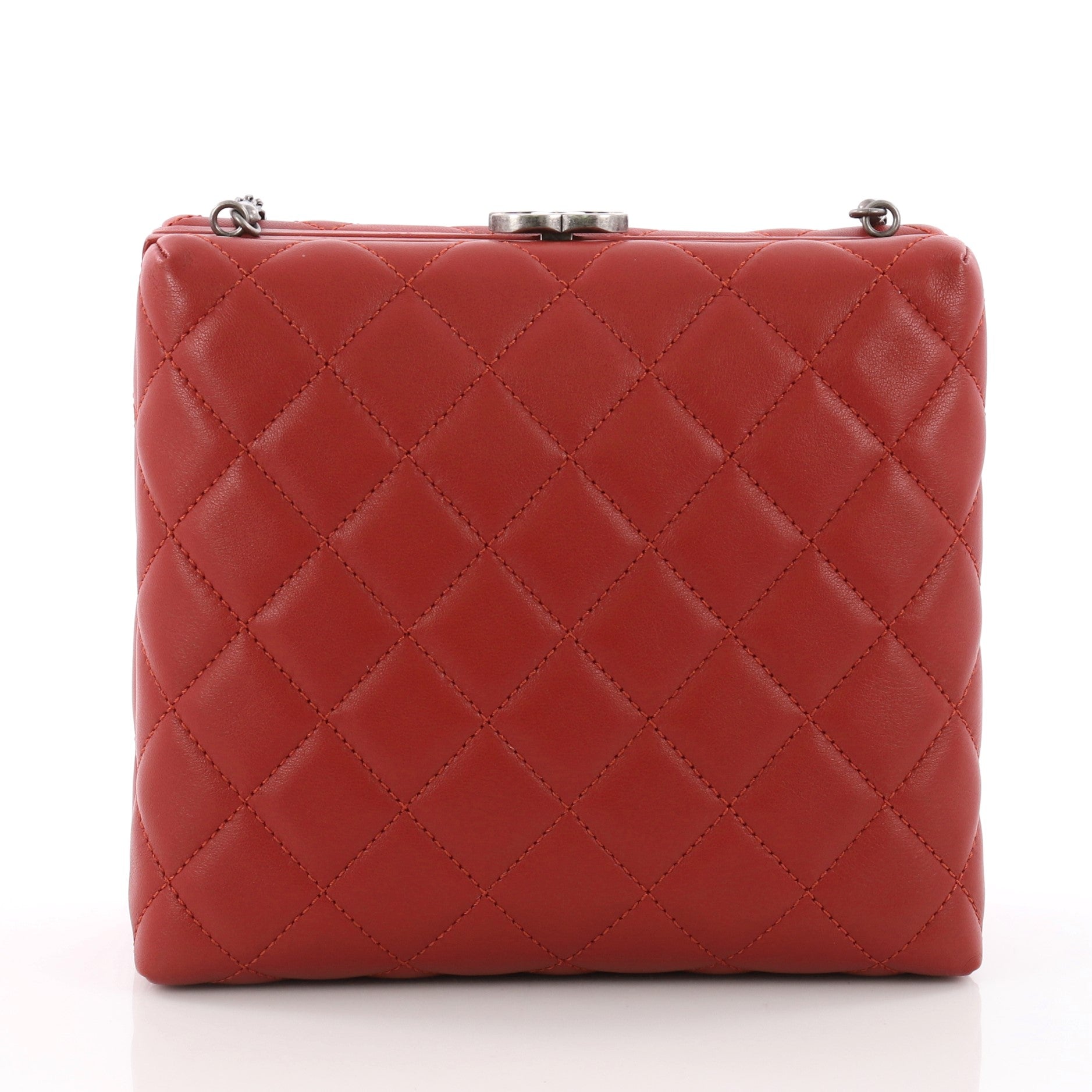 CC Clasp Box Clutch Quilted Lambskin