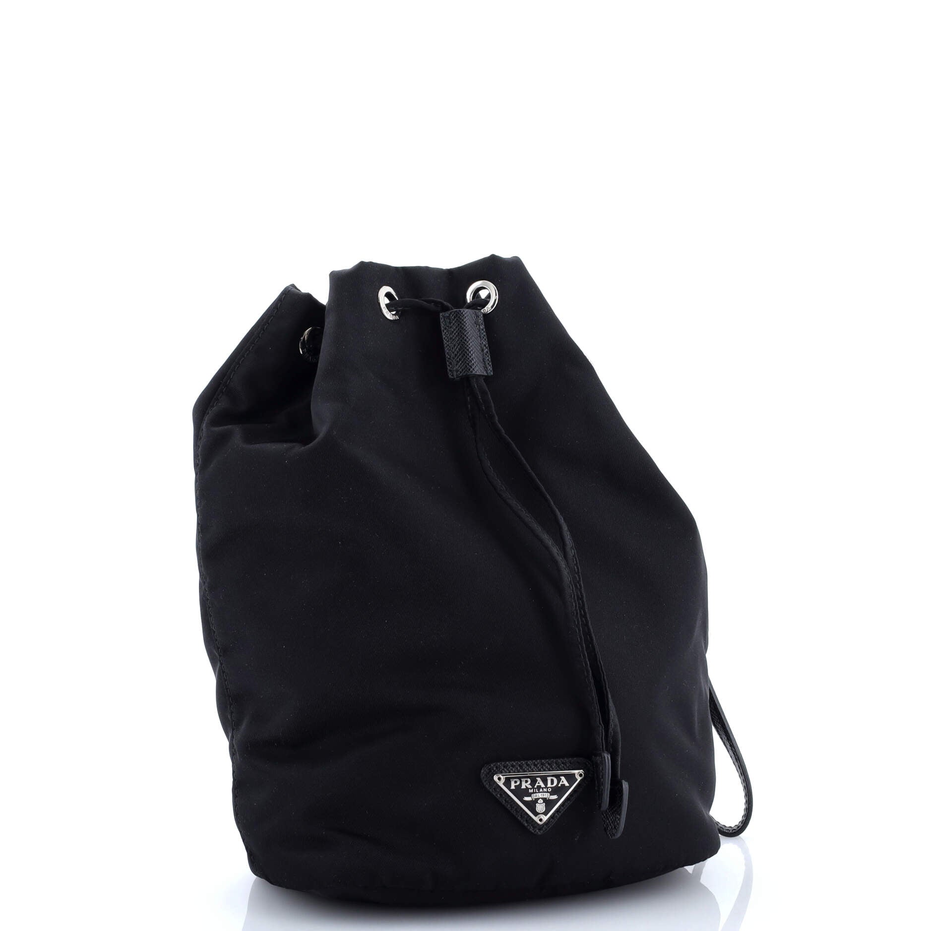 Drawstring Wristlet Bucket Bag Tessuto Small