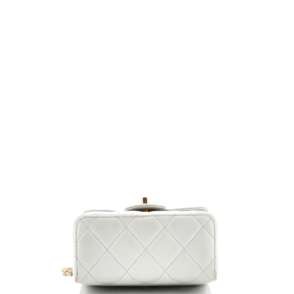 Crush Top Handle Flap Bag Quilted Lambskin Mini