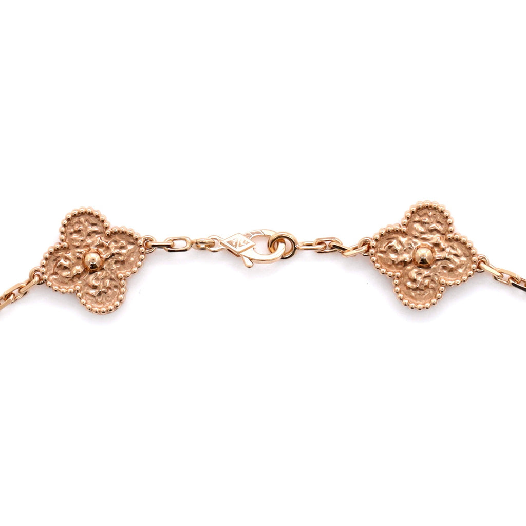 Vintage Alhambra 10 Motifs Necklace 18K Rose Gold