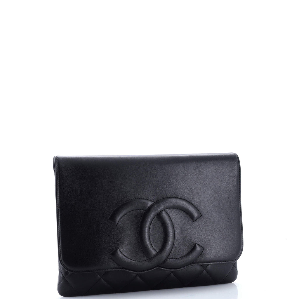 Timeless CC Scalloped Flap Clutch Quilted Lambskin Medium