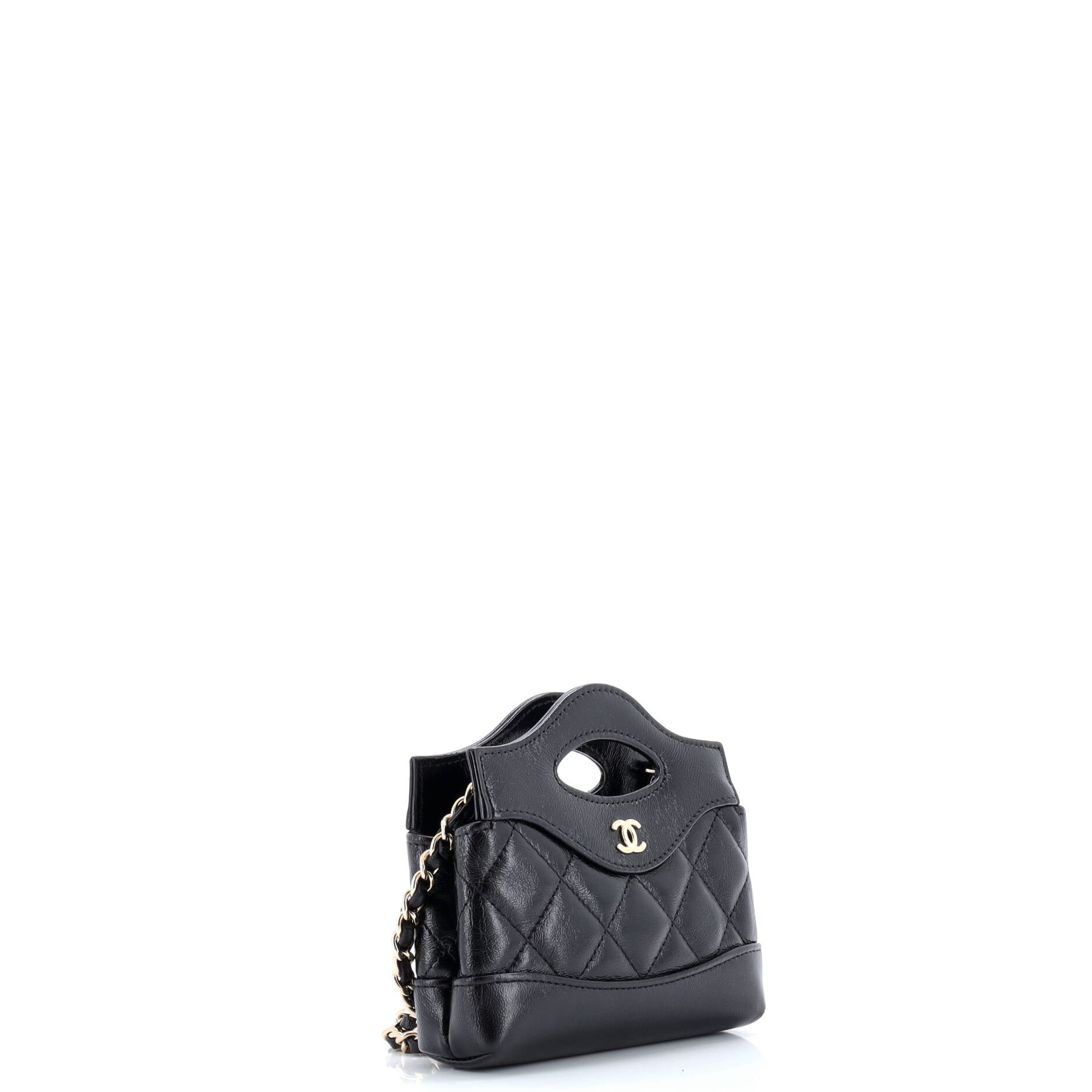 31 Shopping Bag Clutch with Chain Quilted Calfskin Nano