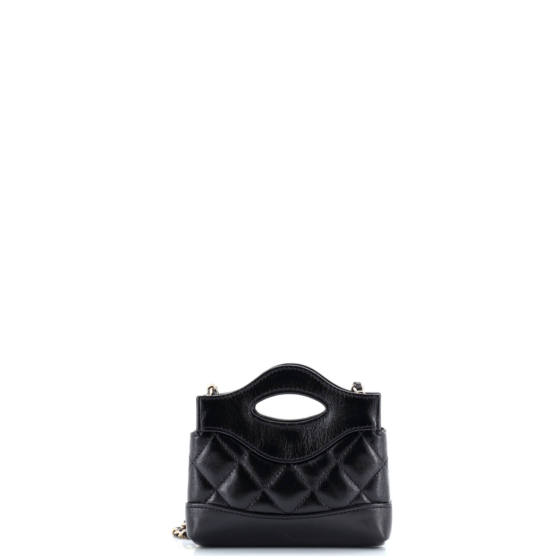 31 Shopping Bag Clutch with Chain Quilted Calfskin Nano