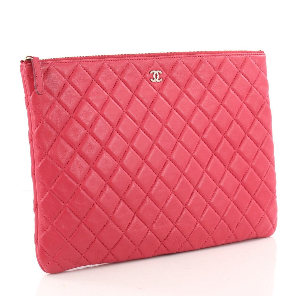 O Case Clutch Quilted Lambskin Large
