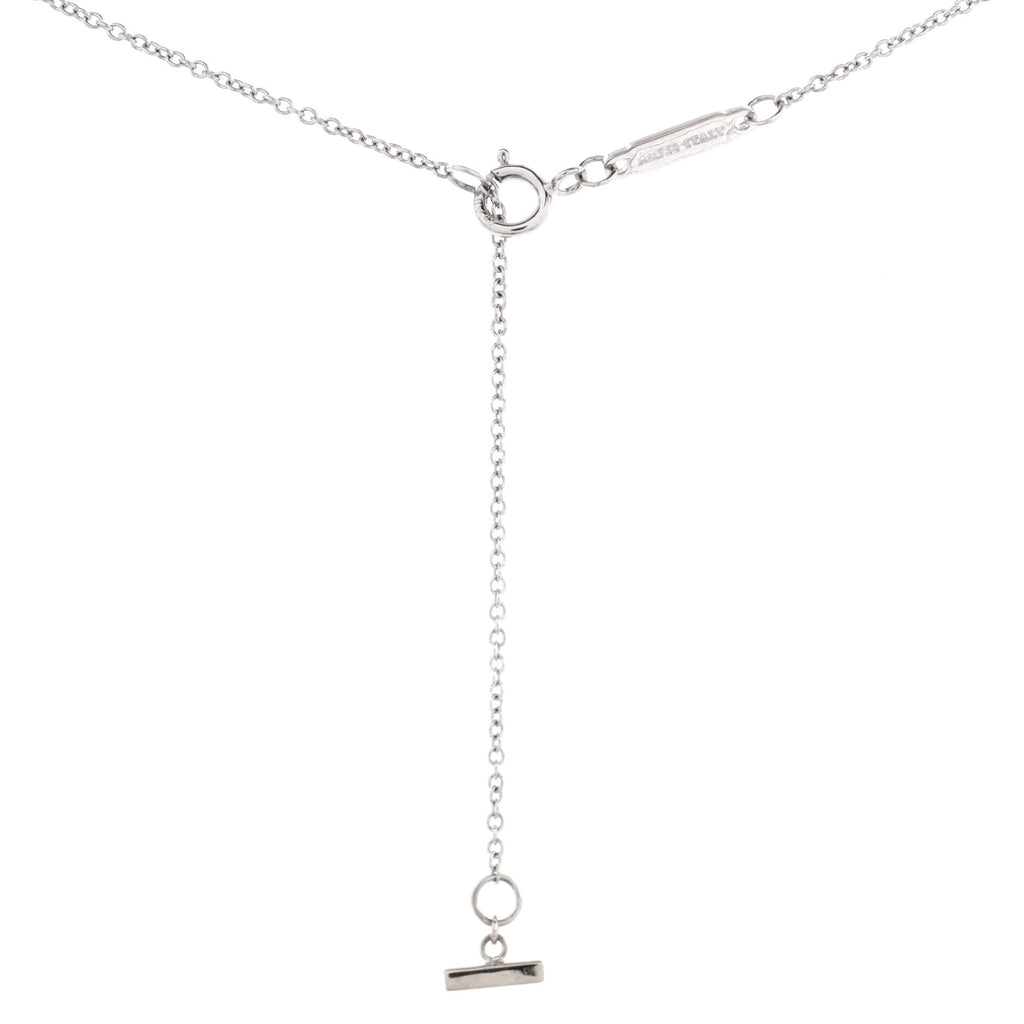 T Smile Pendant Necklace 18K White Gold Small