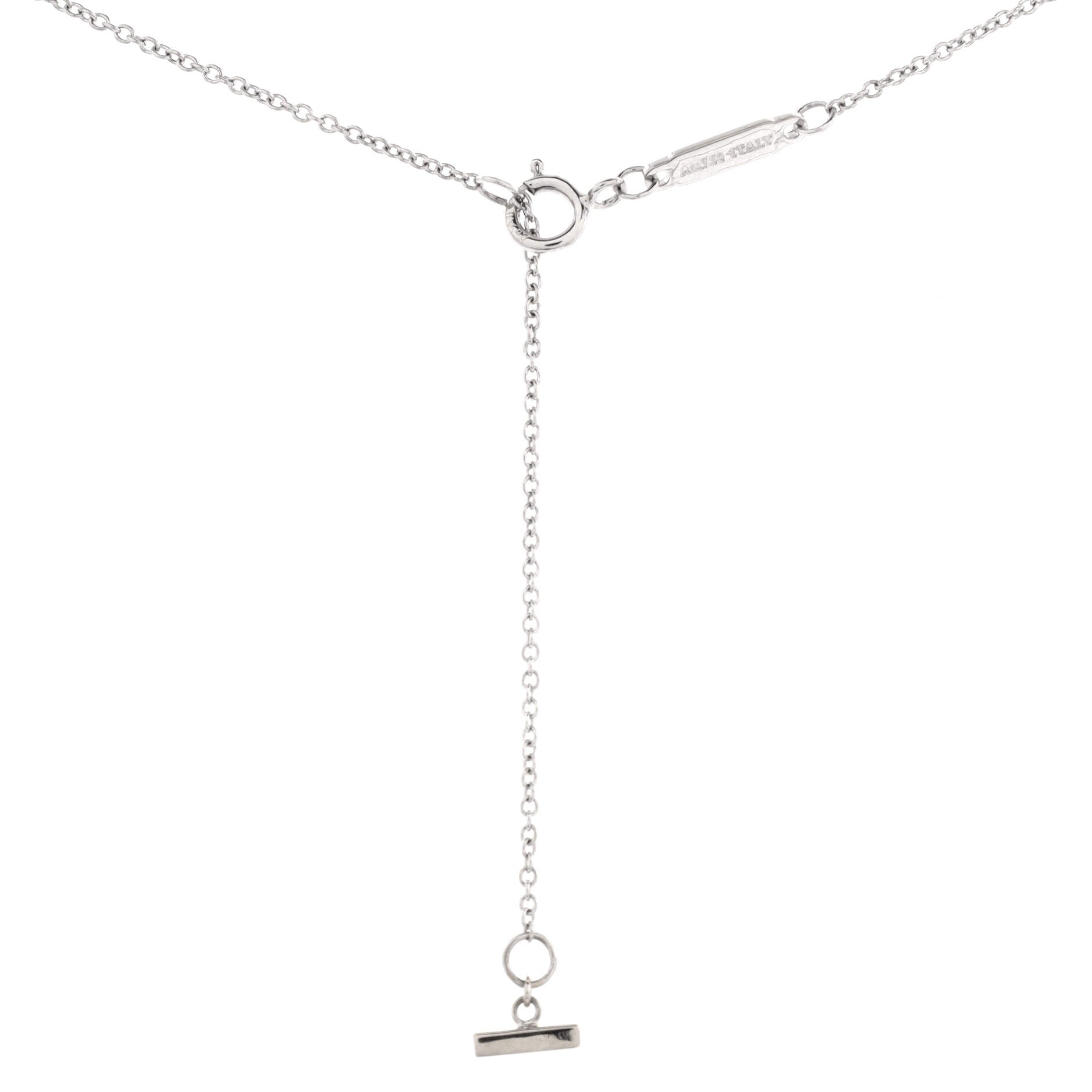 T Smile Pendant Necklace 18K White Gold Small