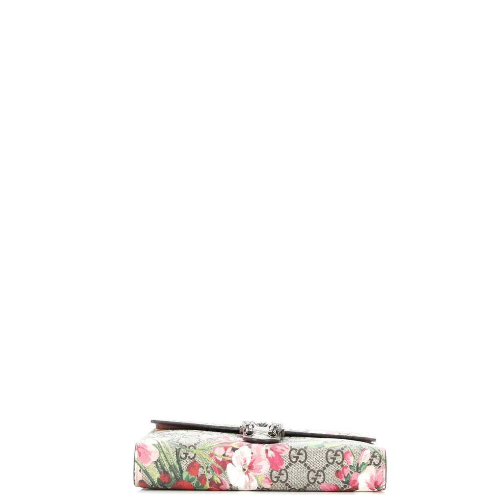 Dionysus Chain Wallet Blooms Print GG Coated Canvas Small