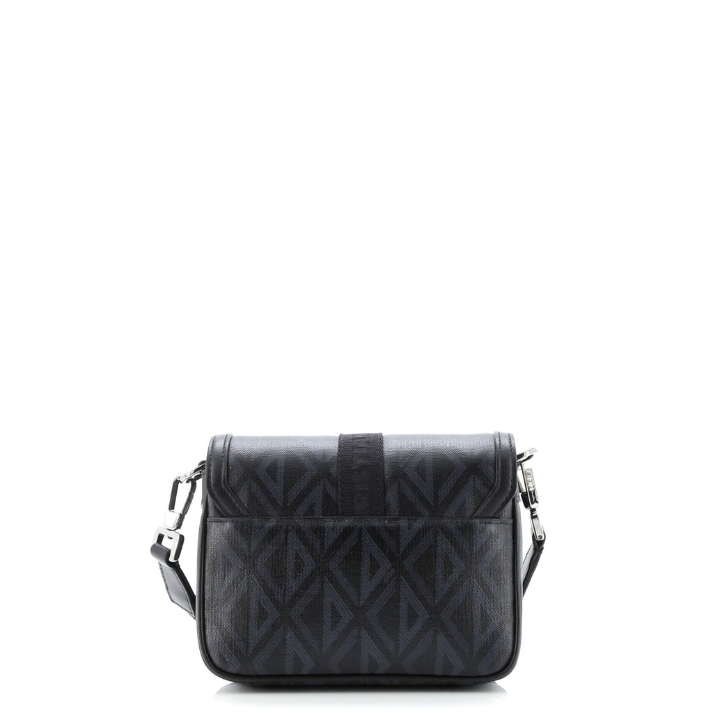 Hit the Road Flap Crossbody Bag CD Diamond Coated Canvas and Leather Mini