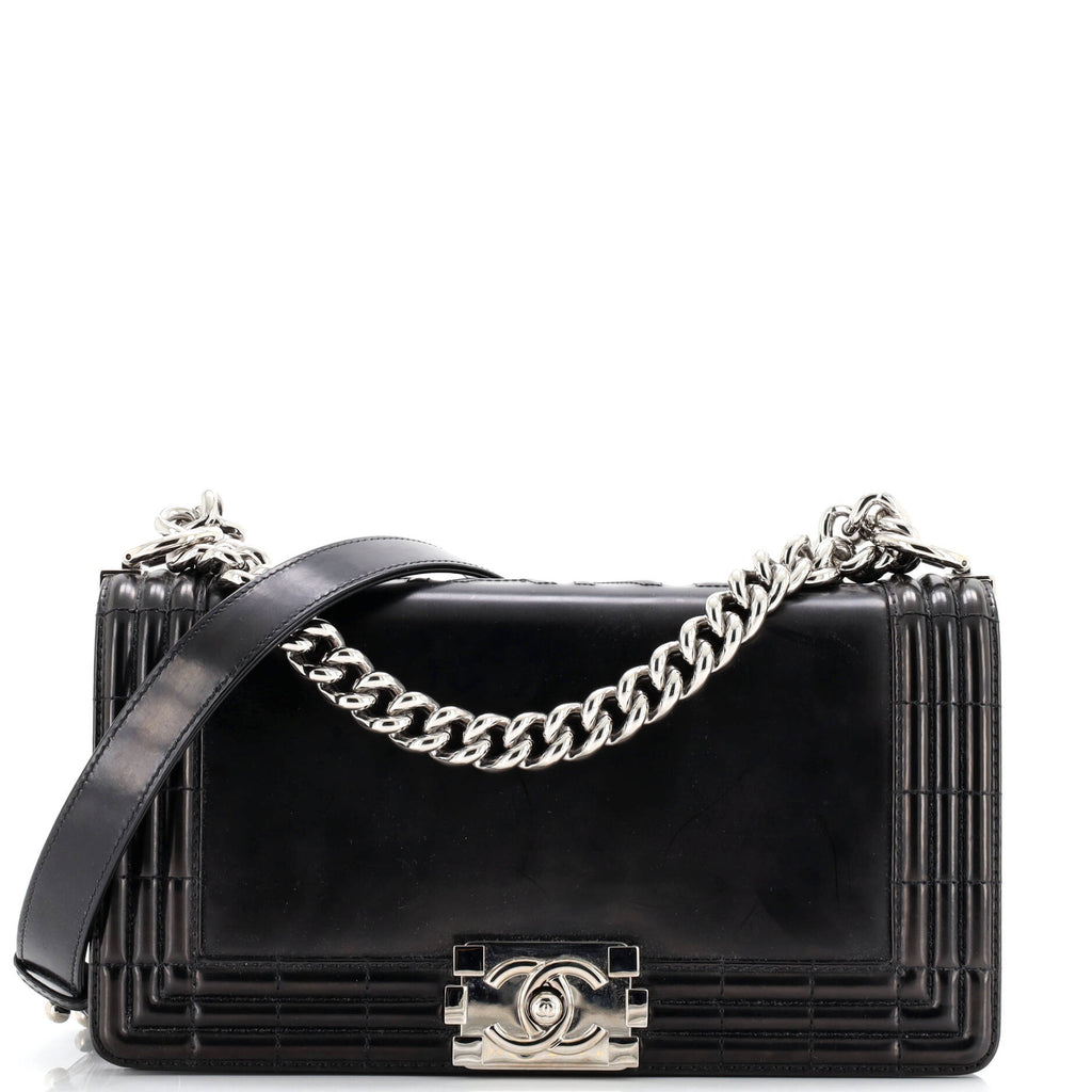 Reverso Boy Flap Bag Glazed Calfskin Old Medium