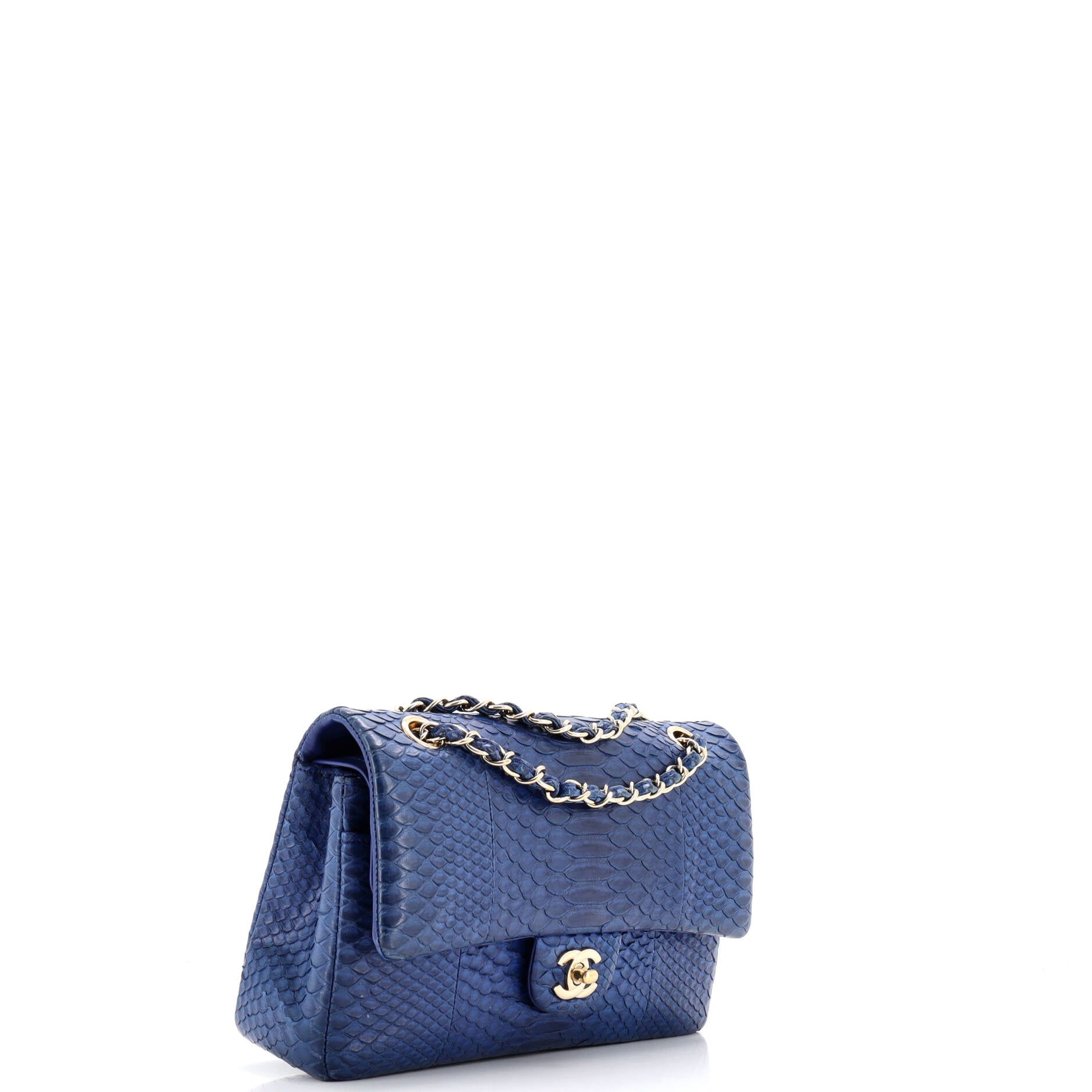 Classic Double Flap Bag Python Medium