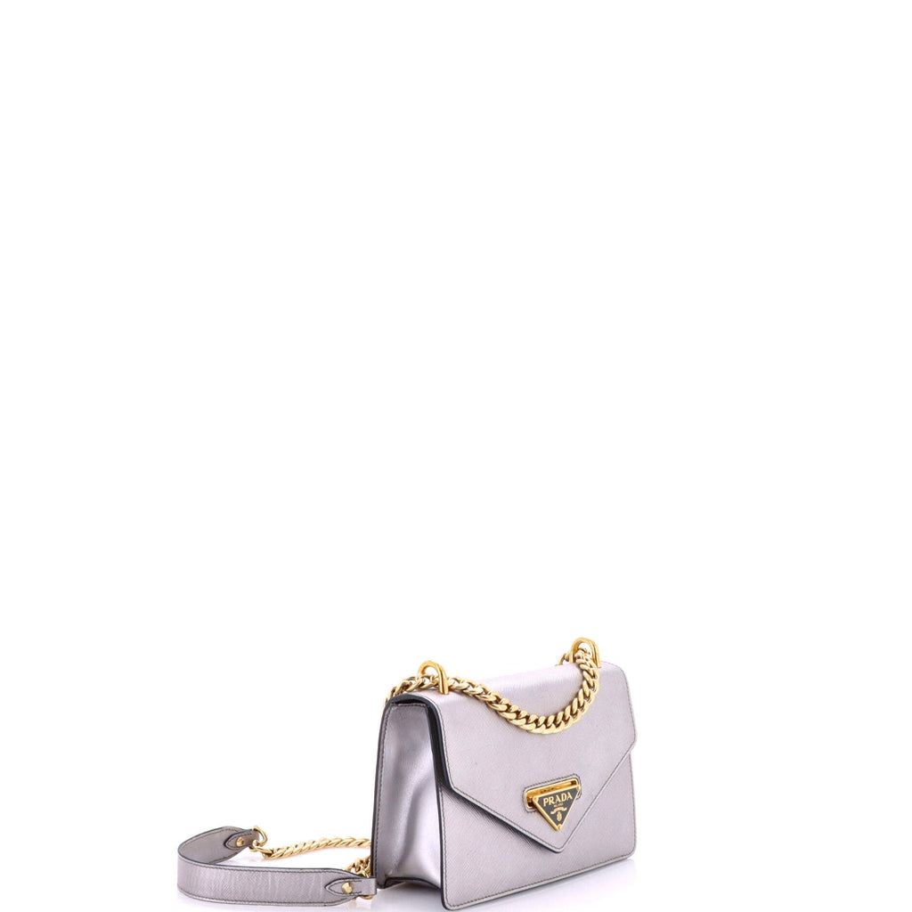 Envelope Flap Chain Shoulder bag Saffiano Leather Small