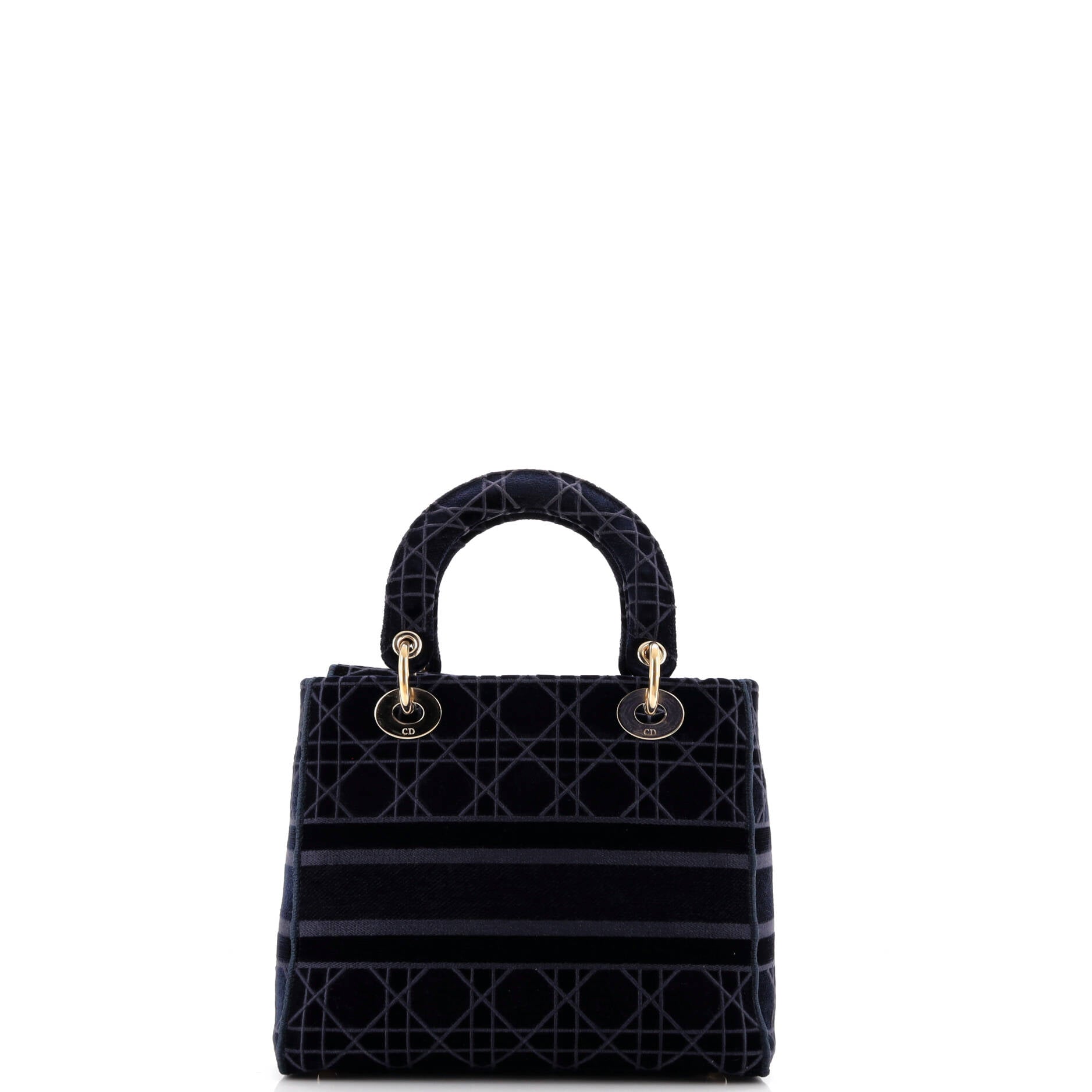 Lady D-Lite Bag Cannage Embroidered Velvet Medium