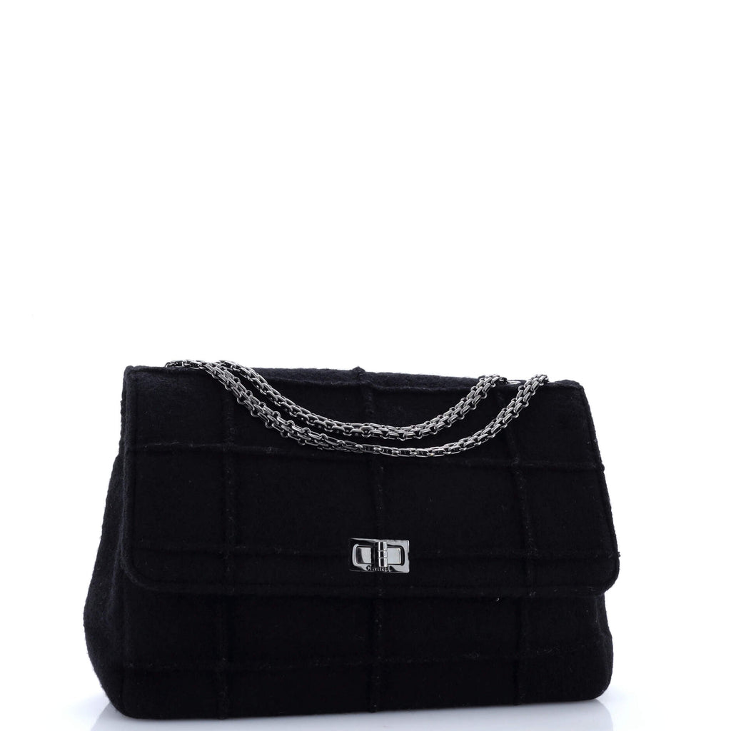 Chocolate Bar Mademoiselle Flap Bag Quilted Wool Jumbo