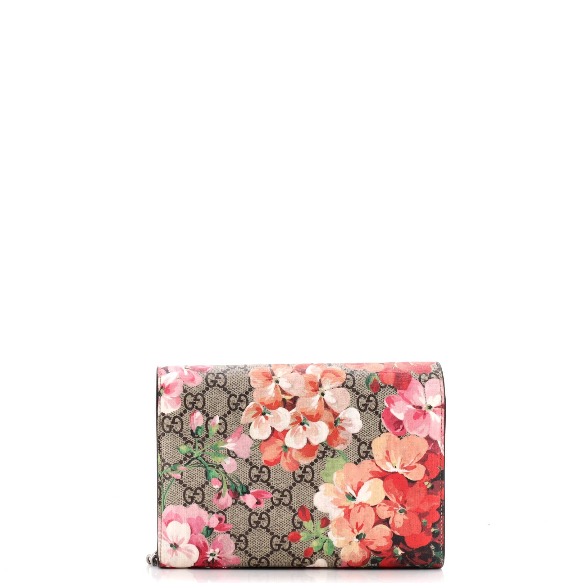 Dionysus Chain Wallet Blooms Print GG Coated Canvas Small