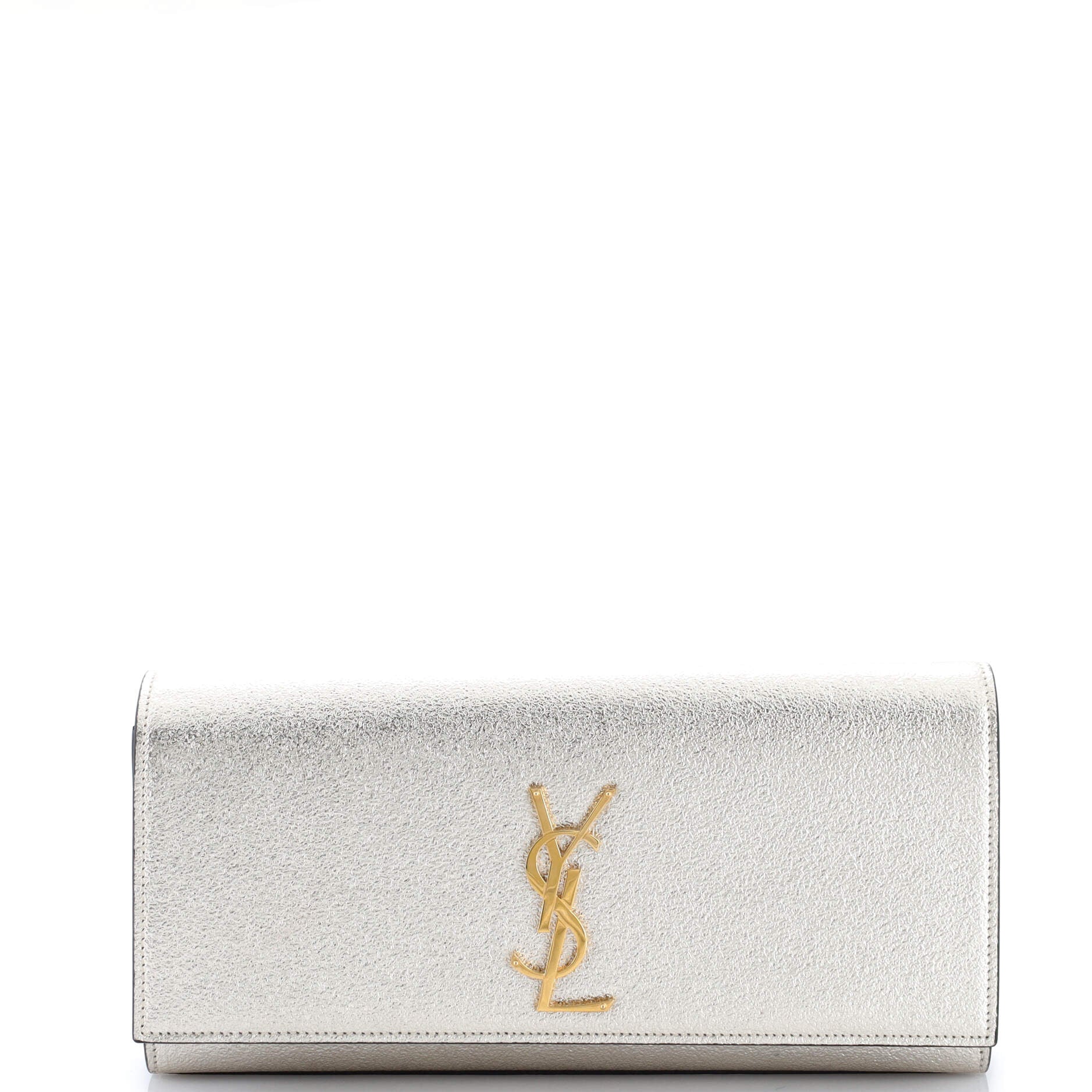 Classic Monogram Clutch Metallic Calfskin Long