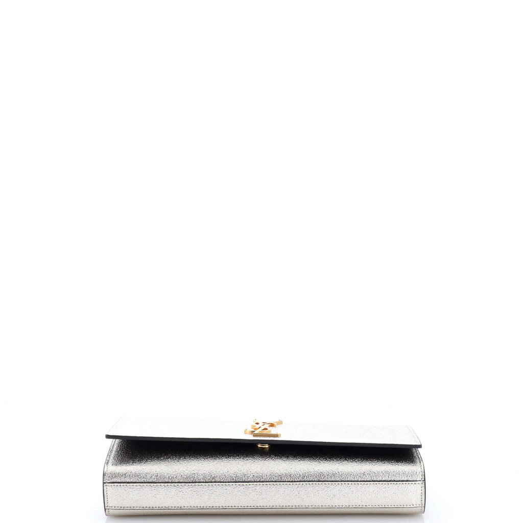 Classic Monogram Clutch Metallic Calfskin Long