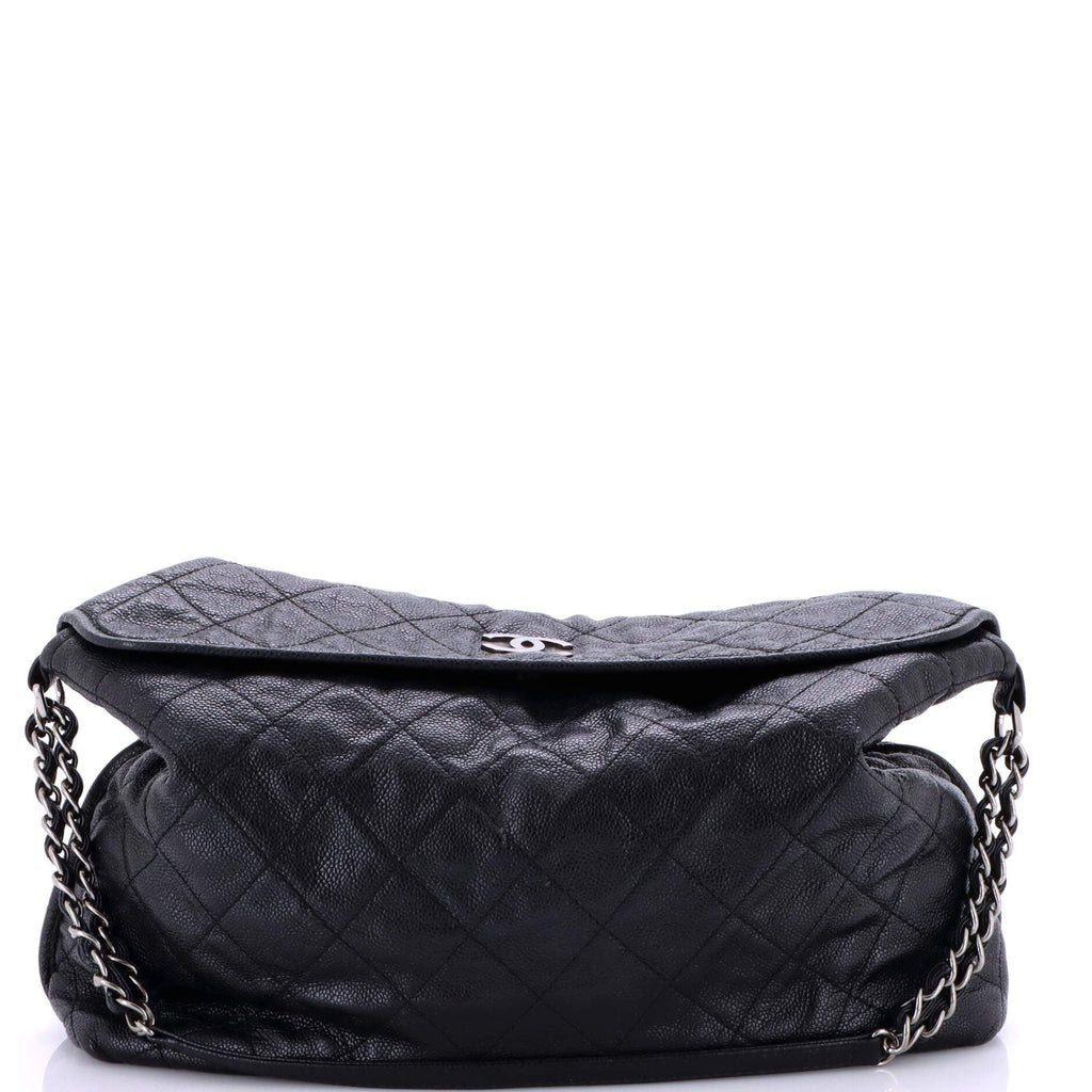 French Riviera Hobo Quilted Caviar Large
