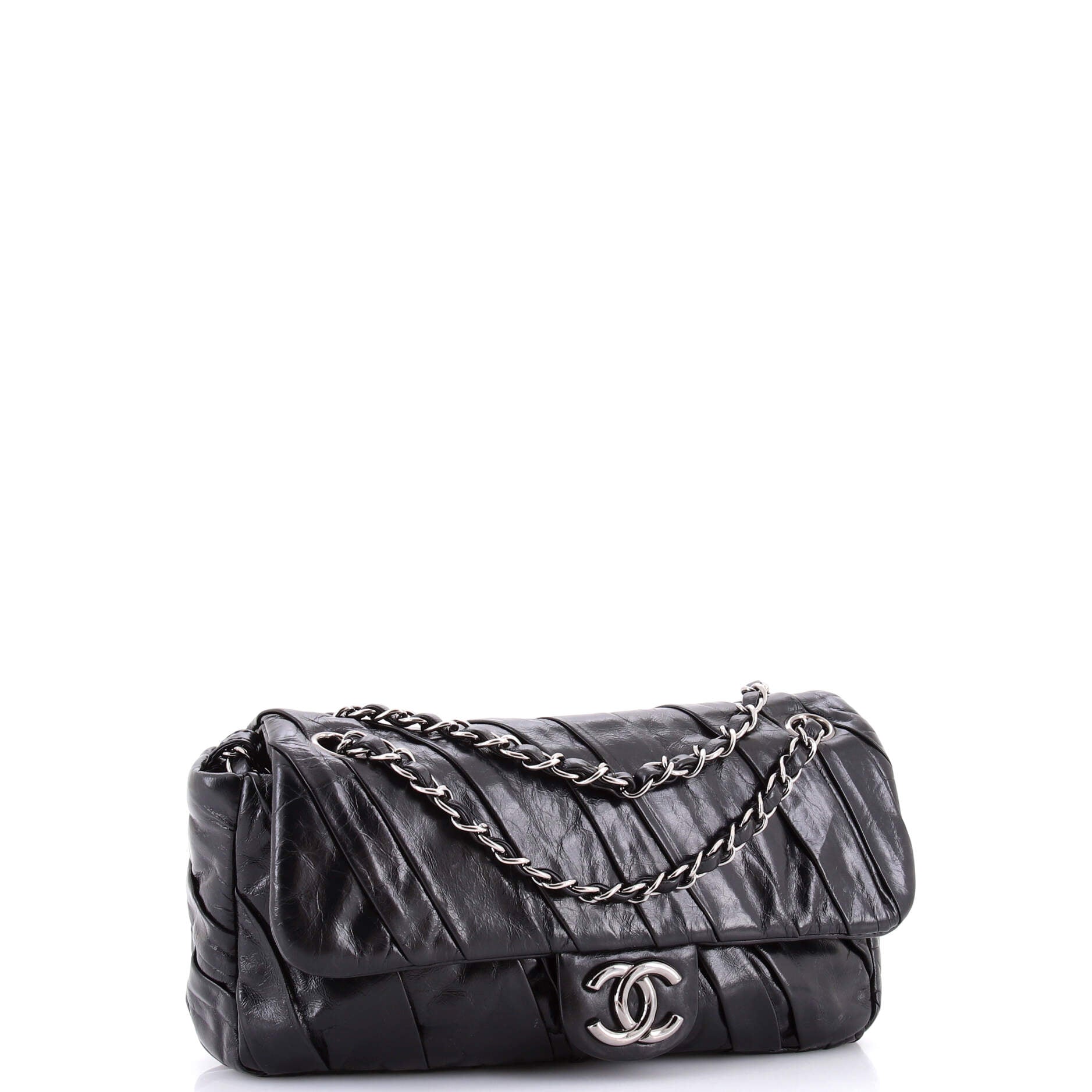 Twisted Flap Bag Glazed Calfskin Medium