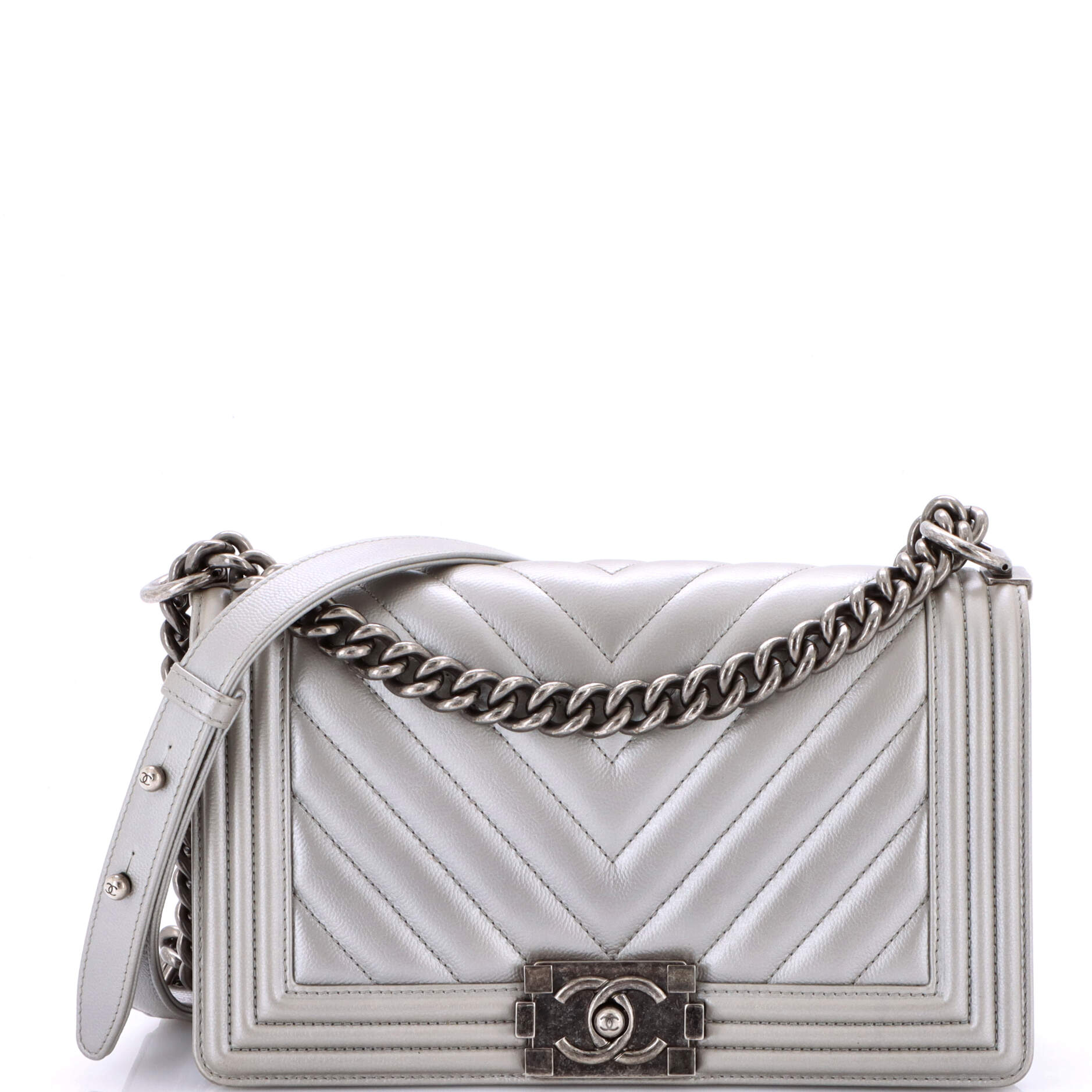 Boy Flap Bag Chevron Caviar Old Medium
