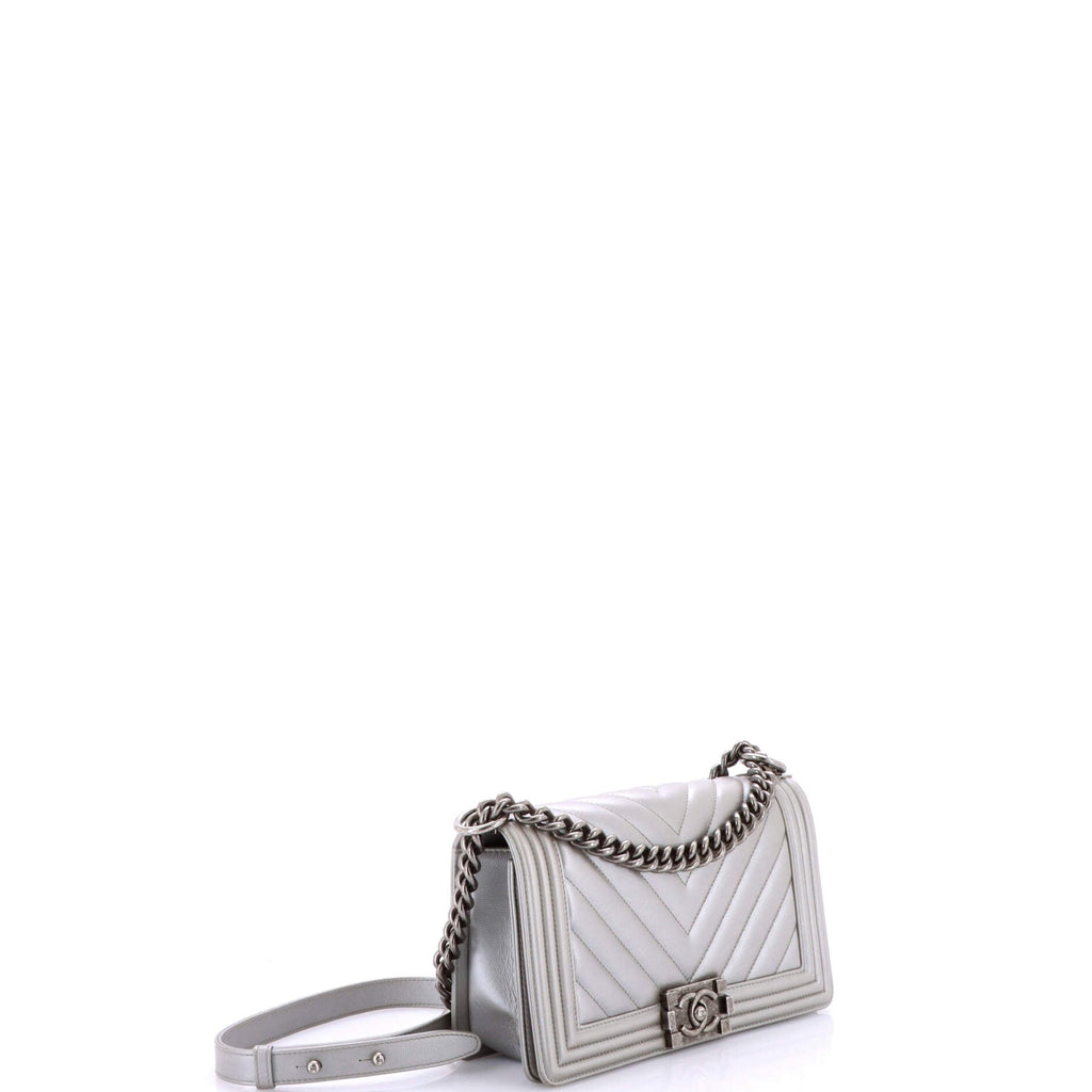 Boy Flap Bag Chevron Caviar Old Medium