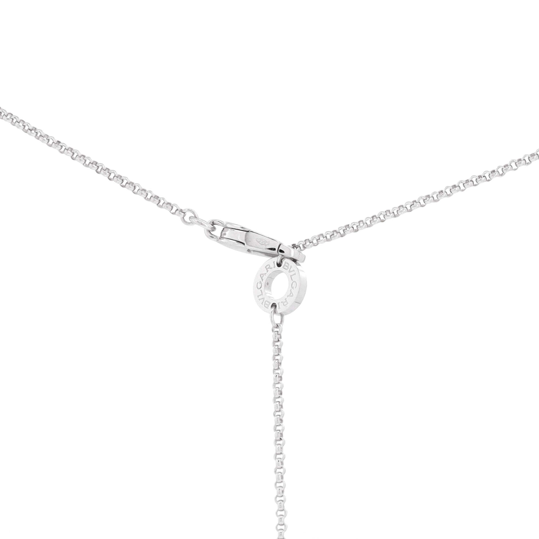 Serpenti Cross Necklace 18K White Gold and Diamonds