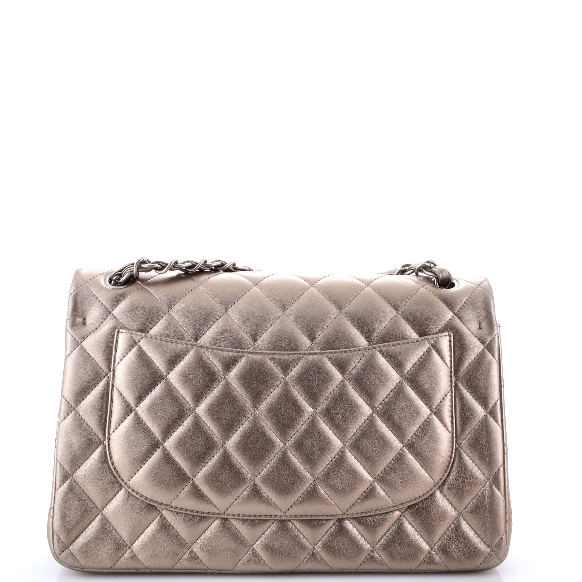 Classic Double Flap Bag Quilted Metallic Lambskin Jumbo