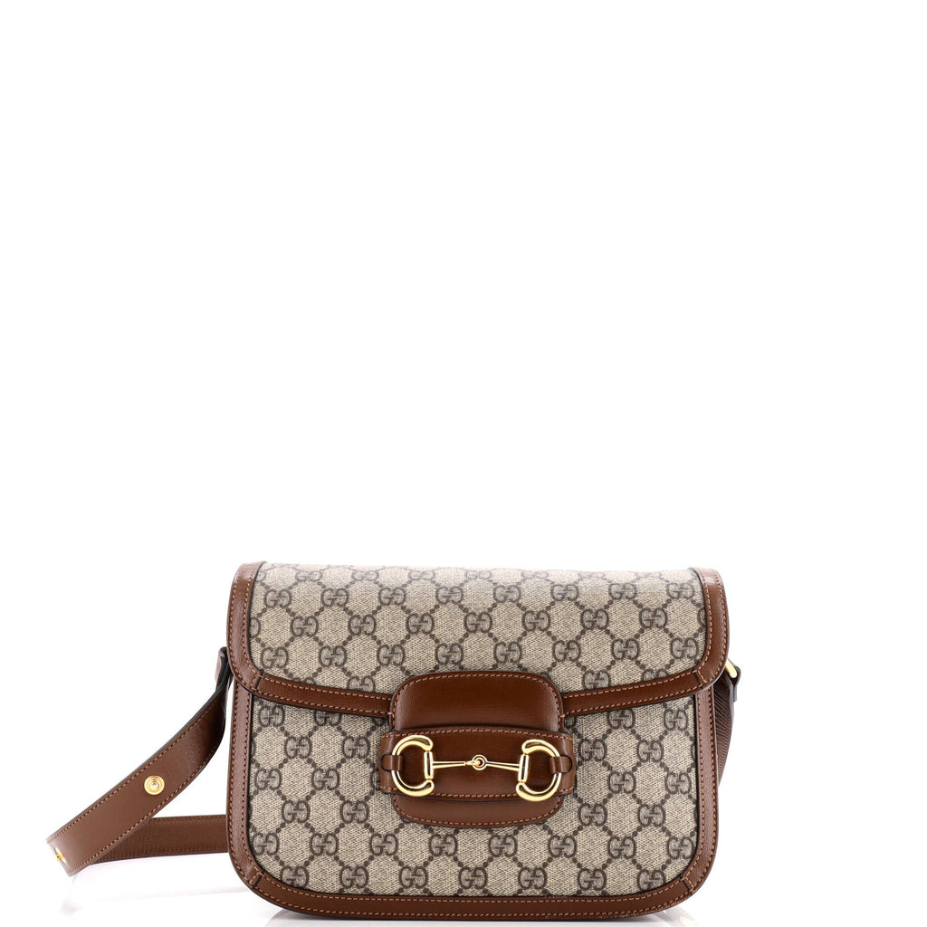 Horsebit 1955 Shoulder Bag GG Coated Canvas with Leather Small