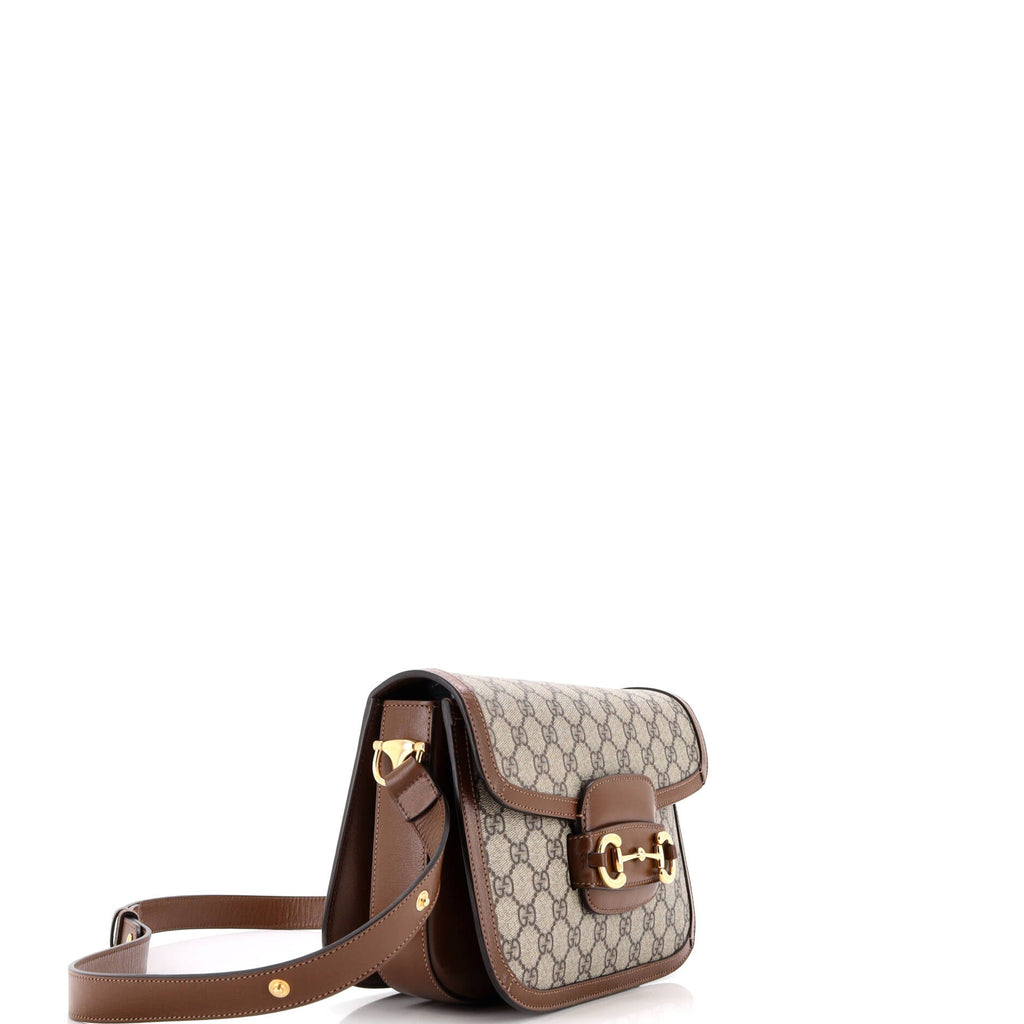 Horsebit 1955 Shoulder Bag GG Coated Canvas with Leather Small