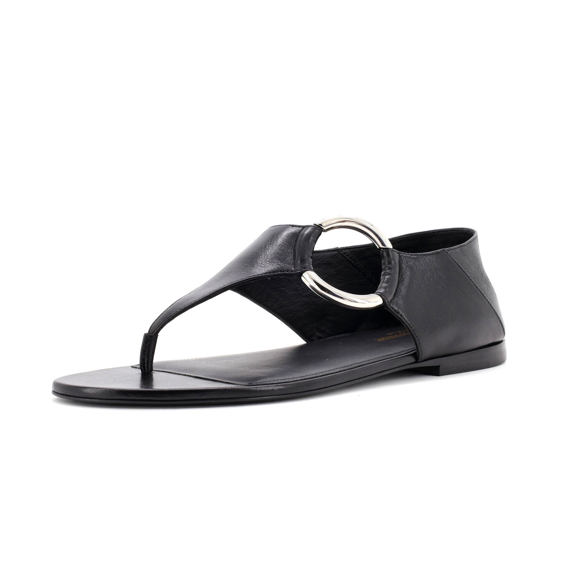 Women's Ring Flat Sandals Leather