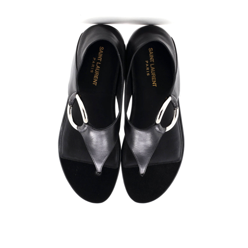 Women's Ring Flat Sandals Leather