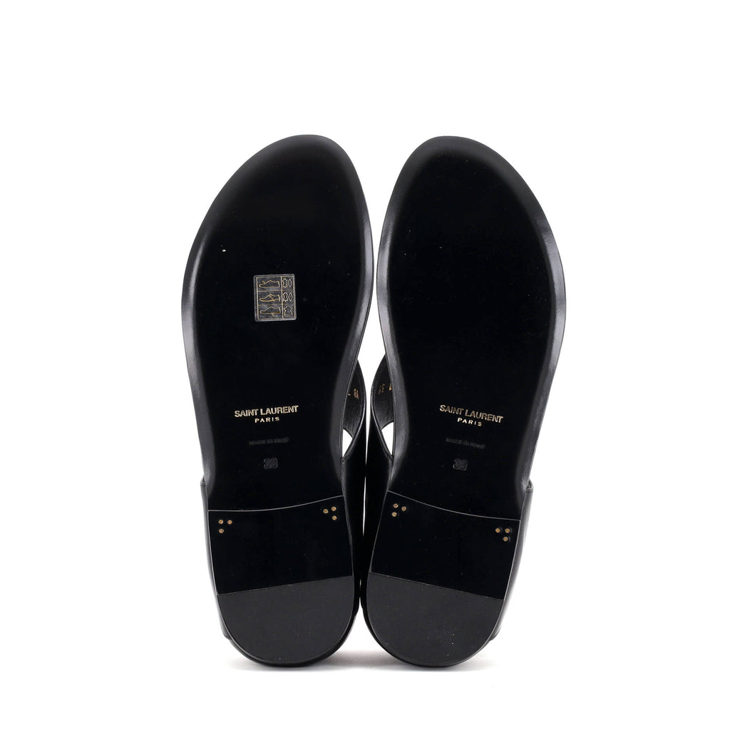 Women's Ring Flat Sandals Leather